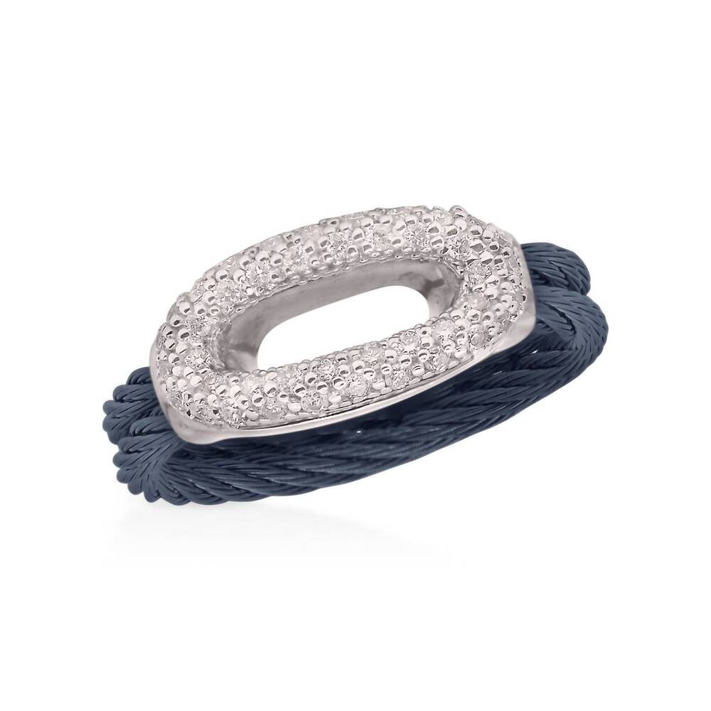 NEW ALOR women's open oval ring in blueberry